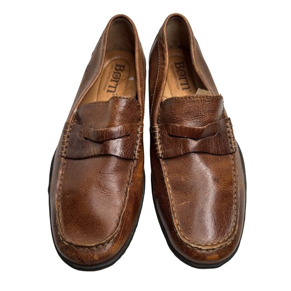 Born Leather Penny Loafers Brown‎ Men's 8.5 Slip On Casual Office Church Comfort - Picture 2 of 7